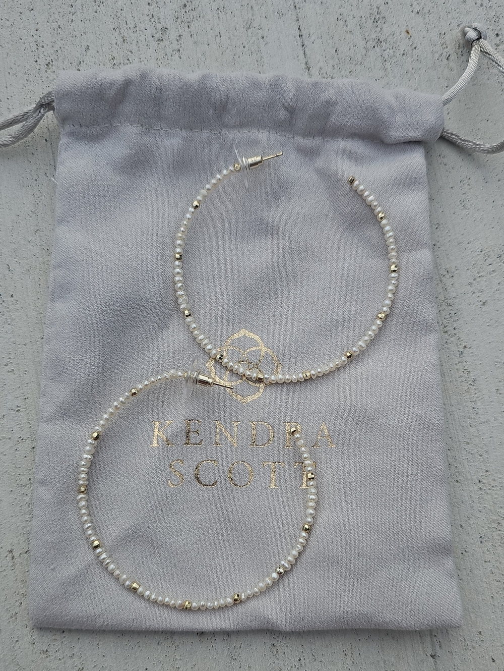 Kendra Scott Pearl Beaded Gold-Accent Hoop Earrings